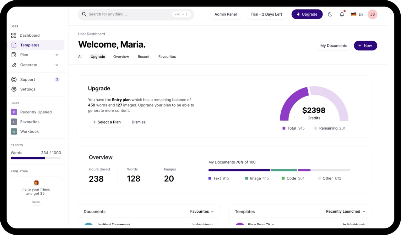 Z0E Dashboard Mockup
